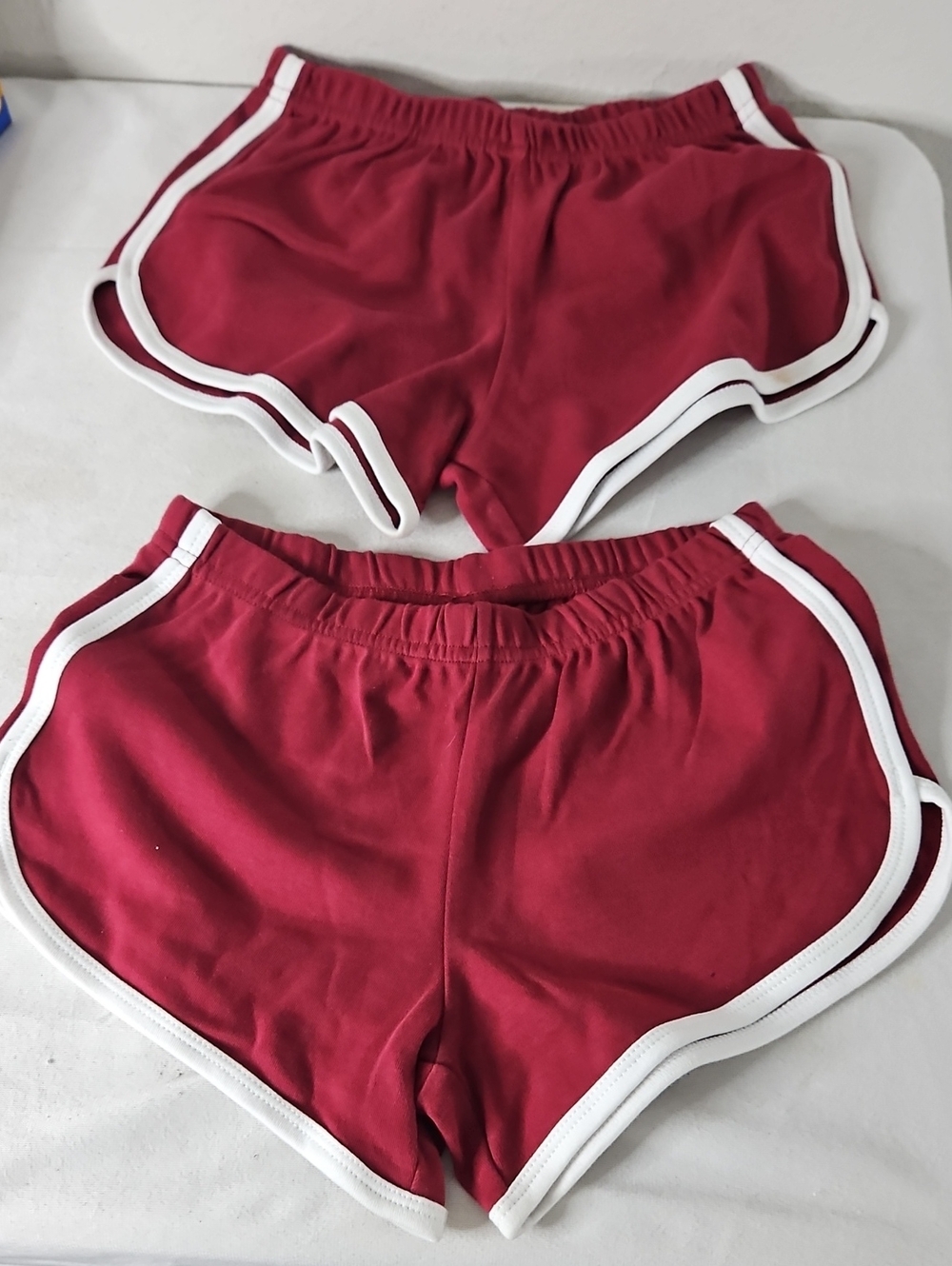 American Apparel Casual Maroon Women's Athletic Shorts with White Trim